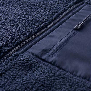 Chaqueta Casual de Forro Polar Sherpa para Hombre, Color Azul Marino, Estilo Urbano Unisex, Cierre Frontal con Cremallera, Invierno, Ecológica, Resistente al Viento - Product Image 5