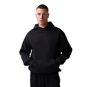 Men's Black Hooded <b>Tracksuit</b> Set Full Length Regular Fit Cotton Sweatshirt Pants Casual Autumn Wear Solid Color Side Pockets - Product Image 3