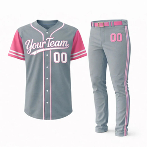 Impression numérique personnalisée, 100% polyester, respirant, séchage rapide, uniforme de baseball à manches courtes d'été, surdimensionné pour unisexe - Product Image 3