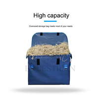 Sac à foin pour chevaux à alimentation lente, robuste et renforcé, en nylon, style boîte, avec fenêtre grillagée, pour remorque, écurie et voyage