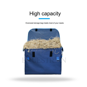 Slow Feed Horse Hay Bag Box Style Nylon Equestrian Feeding Bag with Grid <b>Window</b> for Trailer Stable and Travel Use - Product Image 3