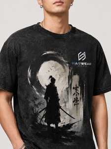 Camiseta de punto holgada para hombre con logo personalizado, lavado ácido, 100% algodón, ecológica, transpirable, manga corta, cuello redondo, OEM, bajo costo. - Product Image 6