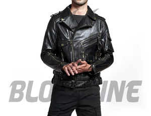 Men's Black PU <b>Leather</b> Moto <b>Jacket</b> Turn-down Collar Zipper Closure Slim Fit Autumn <b>Winter</b> Wear - Product Image 4