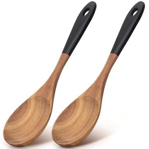 Wooden <b>Serving</b> <b>Spoon</b> And Fork Set Natural Wood Handle Eco-Friendly Kitchen Utensils - Product Image 6