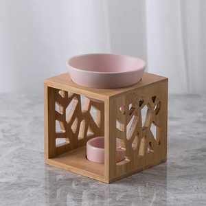 Unique Design Bakhoor Incense <b>Burner</b> Wood Incense <b>Burner</b> With Gold Lid And Sandalwood Base Aromatherapy Use All-Season - Product Image 2