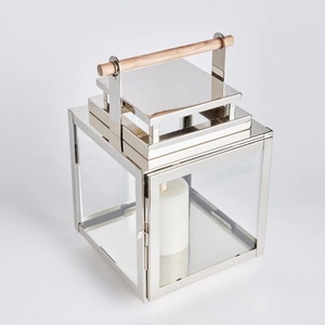 Manufacturers Premium Quality Stainless Steel 304 Metal Candle <b>Lantern</b> with Wooden Handle - Product Image 5