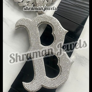 Colgante de Letra del Alfabeto de Gran Tamaño, Joyería Hip Hop, Plata Sólida 925 con Baño de Rodio, Diamante Moissanita, Inicial con Incrustaciones de Diamantes, para Fiesta - Product Image 3