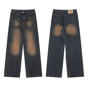 <span class=keywords><strong>Jean</strong></span> crayon <span class=keywords><strong>taille</strong></span> mi-haute pour <span class=keywords><strong>femme</strong></span> grande <span class=keywords><strong>taille</strong></span>, déchiré, délavage foncé, coupe droite, longueur intégrale, décontracté, respirant, fermeture éclair, en denim - Product Image 2