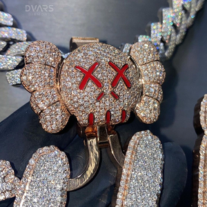 Colgante de Moissanita de Plata 925 de Lujo con Logotipo Personalizado, Letras y Números Bicolor Helados, Estilo Hip Hop para Fiesta, con Engaste Personalizado - Product Image 2