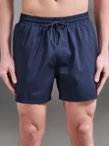 Shorts de Baño para Hombre, Color Azul Marino, Secado Rápido, Cintura con Cordón Ajustable, Shorts Casuales para Playa y Surf - Product Image 3