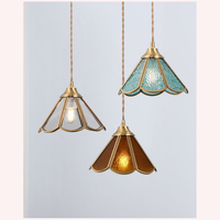 Lustre de luxe en verre soufflé à la main, forme diamant, finition laiton vintage, écologique, pour la maison, le café, la décoration de Pâques et de Noël