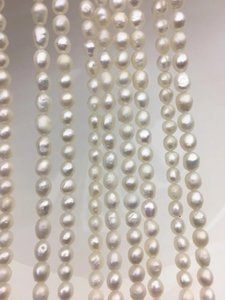 Perlas de Agua Dulce Blancas Barrocas AA, Perlas Cultivadas de 4-5mm en Hilo Suelto para Fabricación de Joyería, Suministros al por Mayor - Product Image 4