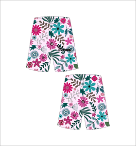 Pantalones Cortos de Baloncesto Rosa Claro Personalizados con Estampado Floral Verde Azulado y Magenta, Ligeros, Transpirables, de Malla, para Entrenamiento Deportivo y Uso Diario - Product Image 1