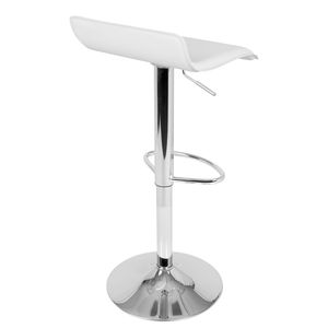 Juego de 2 taburetes de bar ajustables de cuero sintético blanco Ale Contemporary - Product Image 4