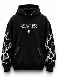 Sweat-shirt à capuche surdimensionné personnalisé avec motif éclair noir, streetwear, unisexe, OEM ODM - Product Image 1