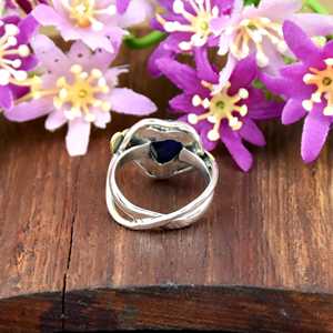 Bague en argent sterling 925 en forme de cœur turquoise huître violette, style bohème, filigrane, cadeau pour femme - Product Image 6
