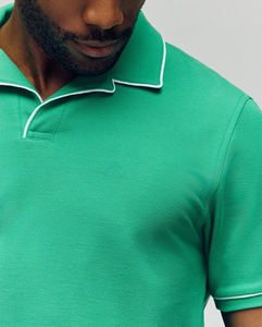 Precios al por mayor, camisetas polo para hombre 100% algodón, con logo impreso DTF personalizado, transpirables, antiarrugas, de secado rápido, estilo tejido, para verano - Product Image 3