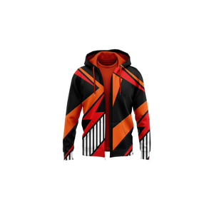 Sweat à capuche pour homme en polyester et coton imprimé, fermeture éclair, écologique, avec impression par sublimation - Product Image 5