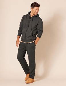 Sweat-shirt à capuche zippé gris foncé pour homme, coupe classique, décontracté, pour l'automne, en tissu French Terry, avec poches. - Product Image 4
