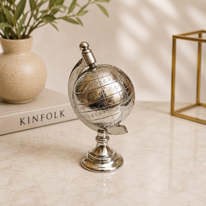 Handcrafted Brass <b>Globe</b> <b>Desk</b> Decor with Stand Vintage World Map Tabletop Ornament Luxury Office Study Room Display Travel - Product Image 4