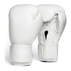 Gants d'entraînement de boxe en PU blanc avec fermeture Velcro, respirants, pour adultes de 14 ans et plus, unisexe, utilisation pour les arts martiaux - Product Image 1