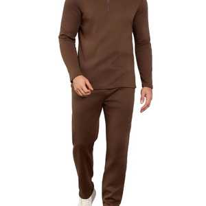 Conjunto deportivo de sudadera con cuello redondo para hombre y pantalones de chándal de forro polar con bolsillo lateral, a la moda. - Product Image 6