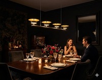Suspension LED moderne à 4 ampoules, alimentation CA, structure métallique, abat-jour, lampe de plafond suspendue, blanc chaud 3500K, 750 lumens, pour salle à manger