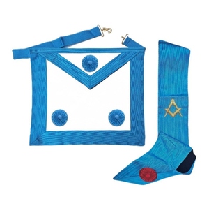 Ensemble de tablier et écharpe de Maître Maçon Rite Français, broderie machine professionnelle, dentelle, épingle de sûreté, de qualité supérieure, pour cérémonies maçonniques - Product Image 3