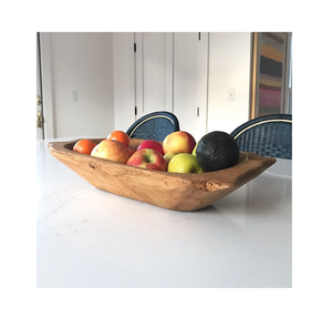 Cuenco de madera ecológico único para frutas, para el hogar, hoteles y restaurantes, con diseño tallado sin pulir. - Product Image 2