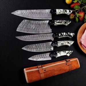 Premium High Quality Damascus Steel 5-PCS Chef <b>Knife</b> <b>Set</b> Marbled Resin Handles Design Utility Hunting <b>Knives</b> A&M Enterprises - Product Image 1