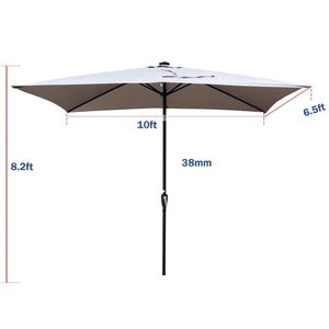Ombrelloni da Esterno Rettangolari a LED 10 x 6,5 Piedi con Manovella e Pulsante Inclinabile per Giardino e Piscina - Product Image 6