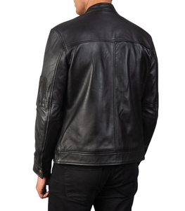 Crew Neck Genuine Sheepskin Leather Rebel <b>Biker</b> <b>Jacket</b> Outerwear <b>Jackets</b> & Coats Design Your Own Leather Fashion <b>Jacket</b> - Product Image 5