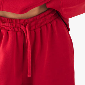 Pantalon de jogging décontracté pour femme, taille mi-haute, en molleton 100% coton respirant, coupe large évasée, style streetwear hiver, avec logo brodé - Product Image 6