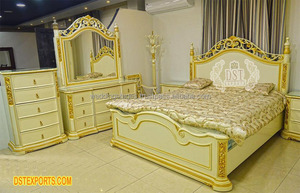 Comfortable <b>Double</b> <b>King</b> <b>Size</b> <b>Bed</b> with Side Stools New Design Luxury Home <b>Bed</b> & Nightstands European Solid Wood Master <b>Bed</b> - Product Image 5