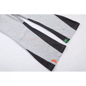 Pantalon évasé pour homme Kivotech de haute qualité avec logo personnalisé et effets de peinture éclaboussée, coupe ample, 100 % polyester, taille élastique, hiver - Product Image 2
