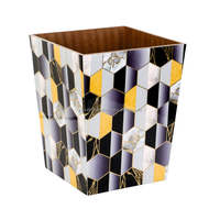Poubelle en bois artisanale de qualité supérieure, design unique, impression émaillée, écologique, portable, rectangulaire, pour intérieur/extérieur, salon