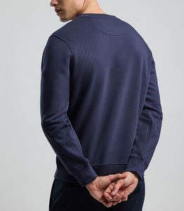 เสื้อสเวตเชิ้ตคอกลมโอเวอร์ไซส์ผ้าคอตตอนหนานุ่ม พิมพ์ลายตามสั่ง OEM สำหรับผู้ชาย เสื้อฮู้ดลำลองสไตล์สตรีทสปอร์ตสำหรับผู้ชาย - Product Image 3