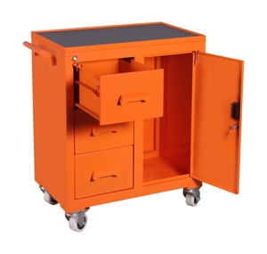 Chariot à outils robuste à 3 tiroirs avec étagère de rangement, surface de travail verrouillable SDAT, personnalisable OEM/OBM, capacité de charge de 200 kg, finition poudrée - Product Image 2