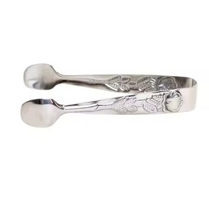 Pinzas de Acero Inoxidable de Grado Alimenticio con Diseño de Rosa en Relieve para Servir Aperitivos, Pinzas Pequeñas para Cubos de Hielo, Mini Pinzas para Caramelos - Product Image 1