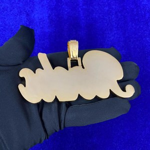 Colgante con Nombre de Moissanita VVS Chapado en Oro, Estilo Hip Hop, con Corte Brillante, Certificado IGI, Engaste de Garra, Pasa Prueba de Diamante - Product Image 4