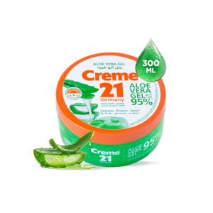 Crema 21 Gel de Aloe Vera 300ml Hidratante y Calmante para el Cuidado de la Piel del Rostro, Cuerpo y Cabello - Product Image 1