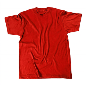 T-shirt décontracté pour homme en coton 100% vert olive, à manches courtes, col rond, coupe ample, avec motif, tricoté, respirant et écologique - Product Image 5
