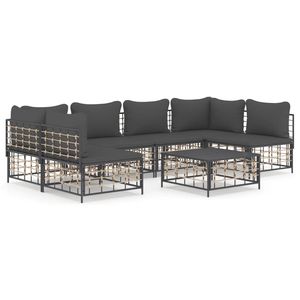 ชุดสวน7ชิ้นทำจากหวายโพลีแอนทราไซต์พร้อมหมอนอิง - Product Image 2