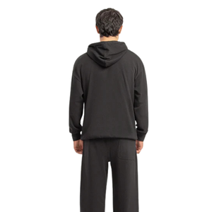 Unisex <b>Black</b> Henley Hoodie Cotton Blend Long Sleeve Casual Pocket <b>Sweatshirt</b> Crew Neck Warm Winter Regular Fit Customized Top - Product Image 2