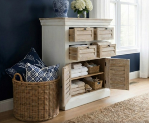 Mueble de Salón Moderno y Elegante de Madera Maciza con Acabado Natural Blanco, Ecológico, Ahorra Espacio, con 4 Cajones y 2 Puertas, Gran Venta - Product Image 4