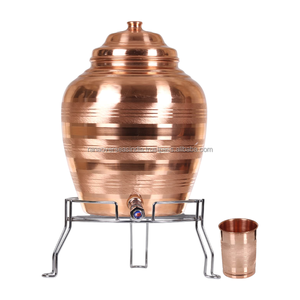 Dispensador de agua de cobre de diseño elegante de calidad superior Tanque de agua de almacenamiento en soporte de acero con vidrio de cobre a precio de mercado - Product Image 5