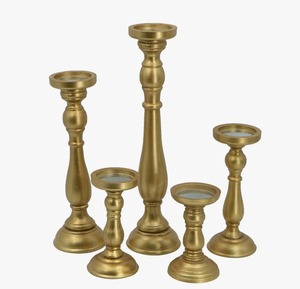 Porte-bougie en laiton de forme cylindrique, décoration de maison durable, élégant centre de table - Product Image 1
