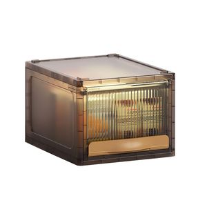 Cassetto Contenitore Impilabile in Plastica da 16,5L con Coperchio e Apertura Bidirezionale, Organizer per Armadio, Cucina, Soggiorno, Camera da Letto - Product Image 1