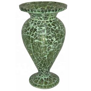 Vases en mosaïque de verre en gros, nouveau design 2025, pot de fleurs décoratif de couleur bronze pour la maison et la décoration de table - Product Image 1