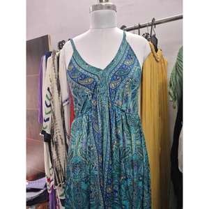 Vestidos Maxi Boho Estampados Ecológicos Kasturi con Patrones Intrincados, Cintura Natural, Tonos Tierra y Tonos Vibrantes, Perfectos para un Estilo Casual - Product Image 3